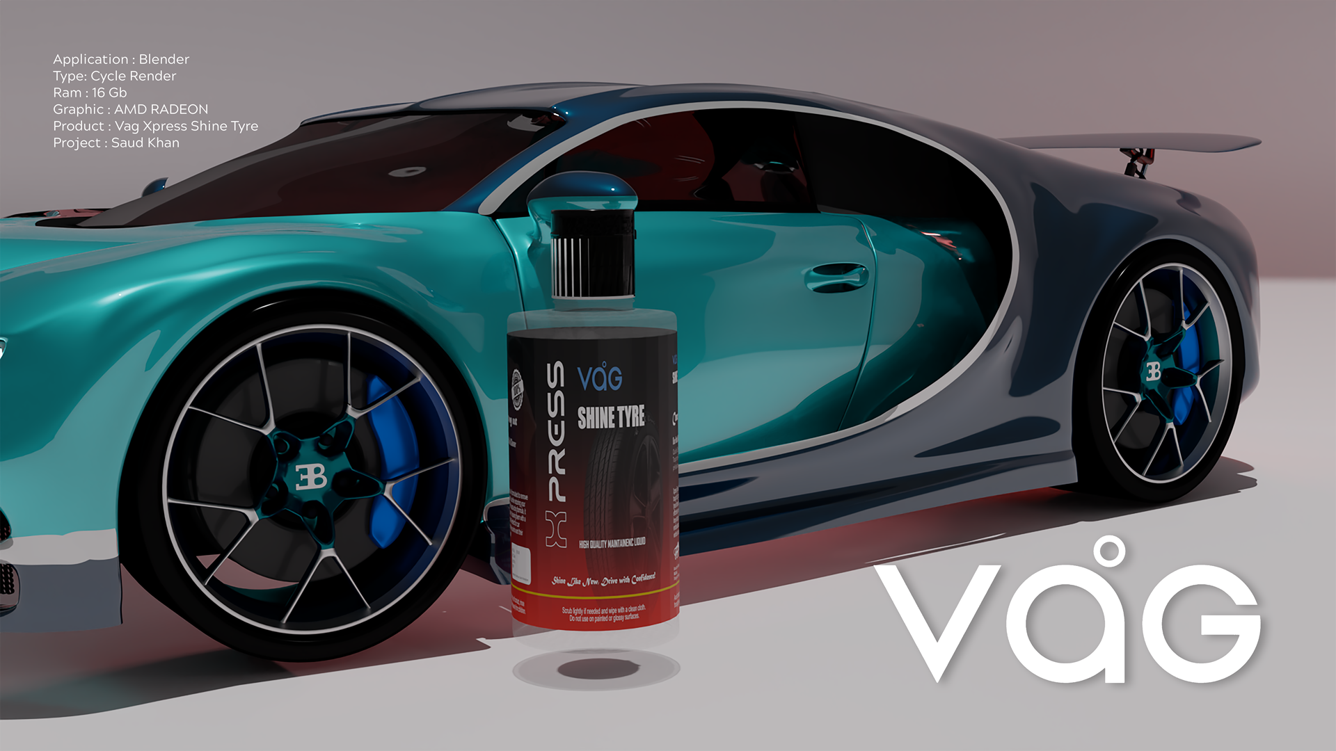 VAG Shine Tyre Care – 3D Product Modeling & Commercial Render