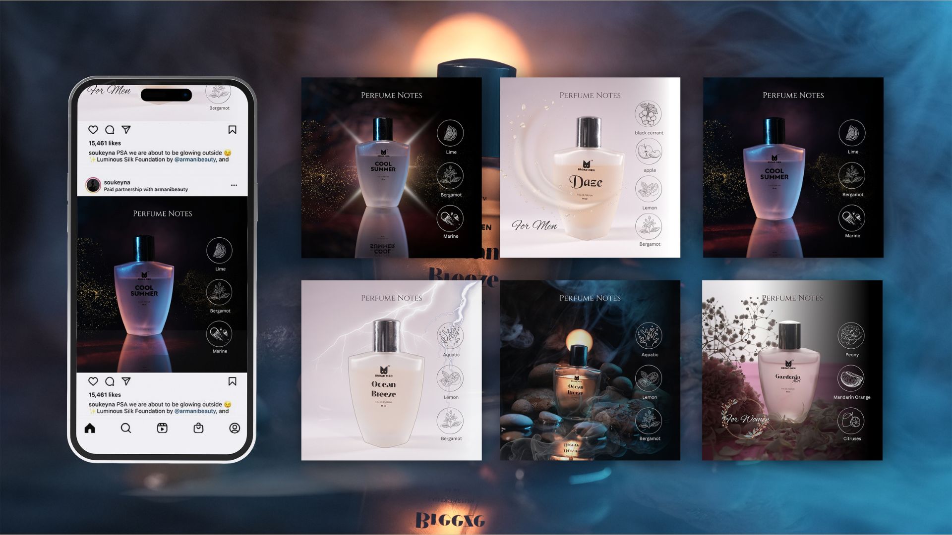 Website Banner Design for BroadMen – Perfume Brand