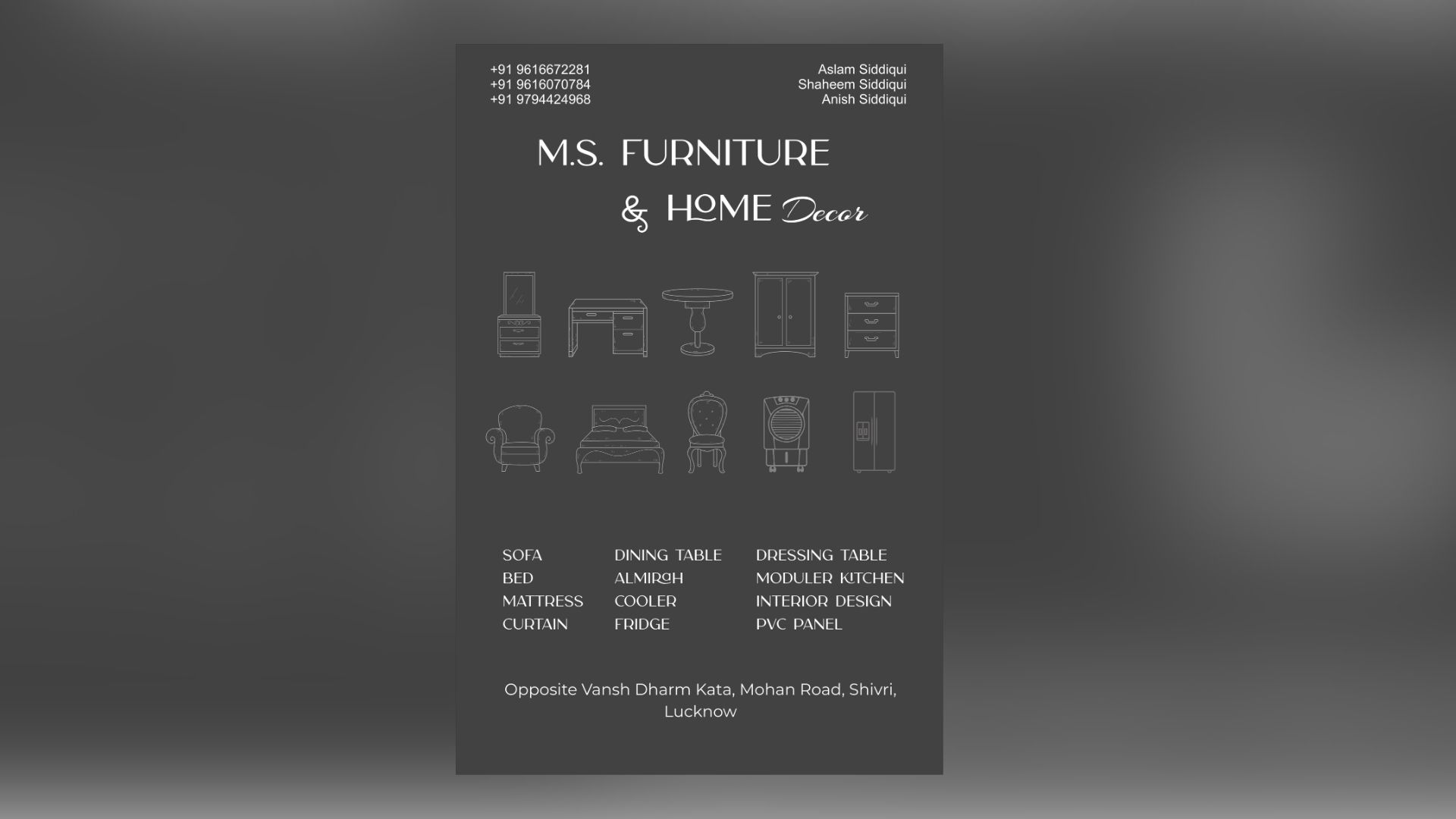 Storefront Banner Design for a Furniture & Home Decor Shop