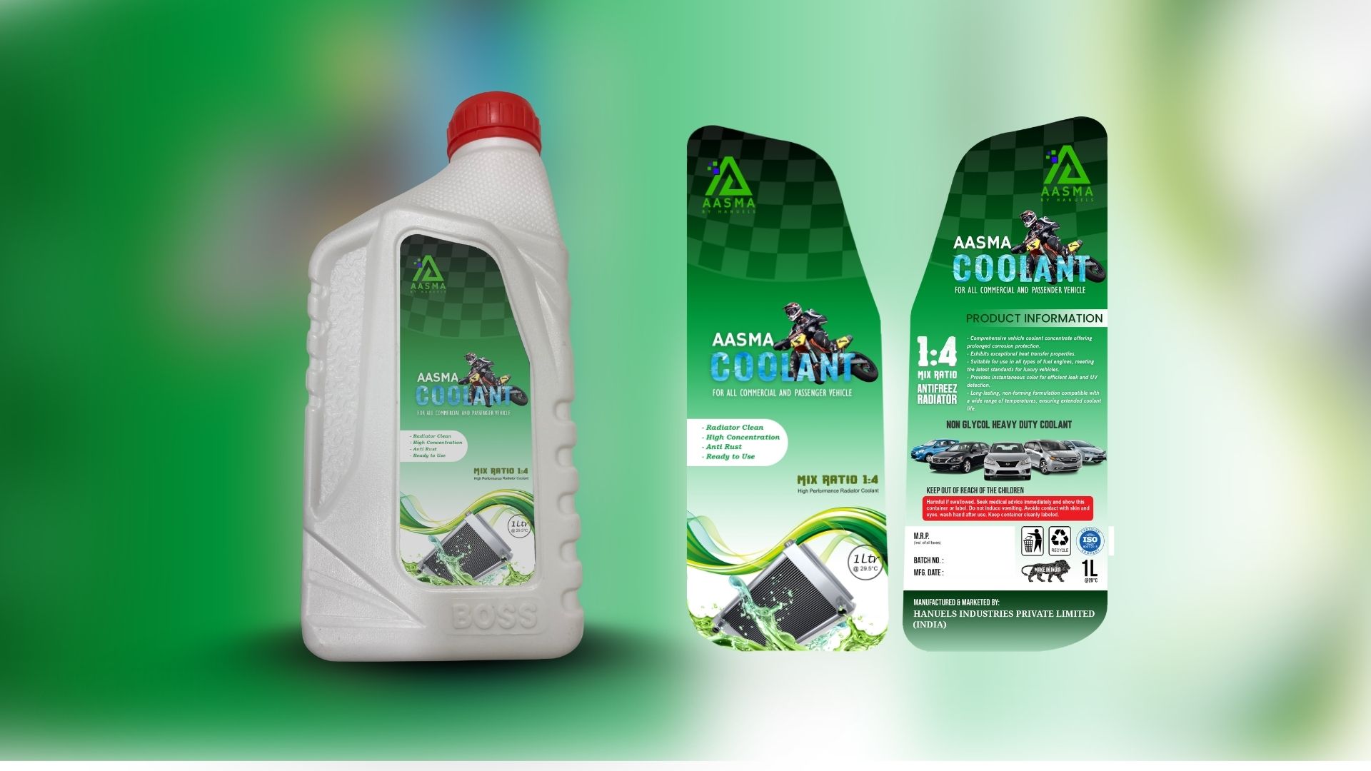 AASMA Radiator Coolant Product Label Design
