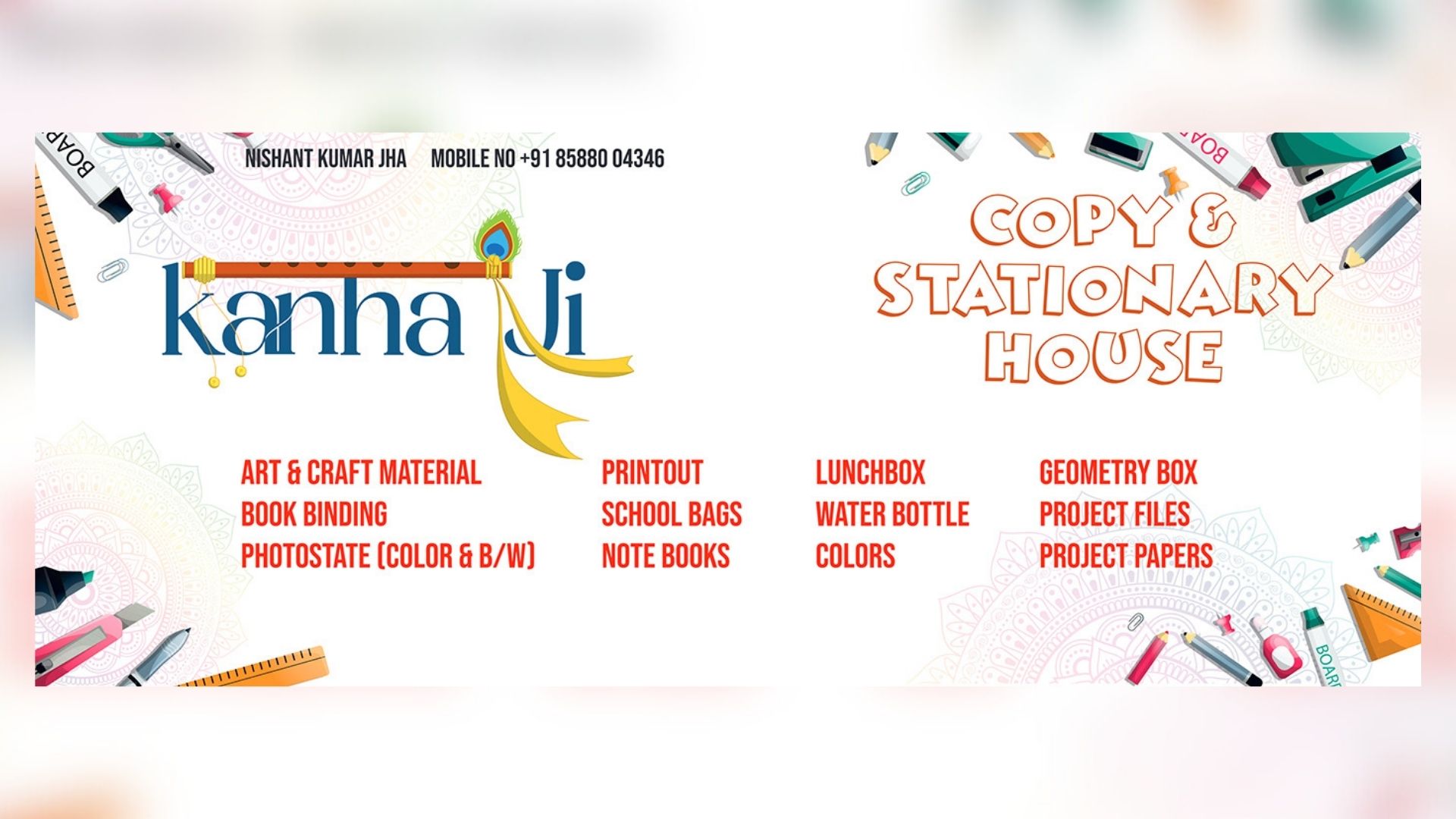 Banner Design for a Stationary Shop